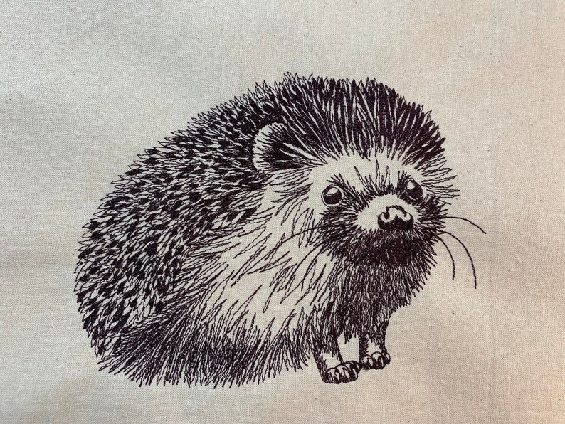 Hedgehog Machine Embroidery File Sketched Style. 3 Sizes 11 Etsy UK