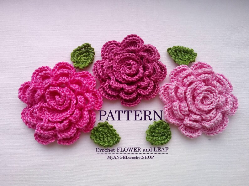 Crochet Flower Patterns Leaf 2 in 1 DIY Crochet Flower Set - Etsy
