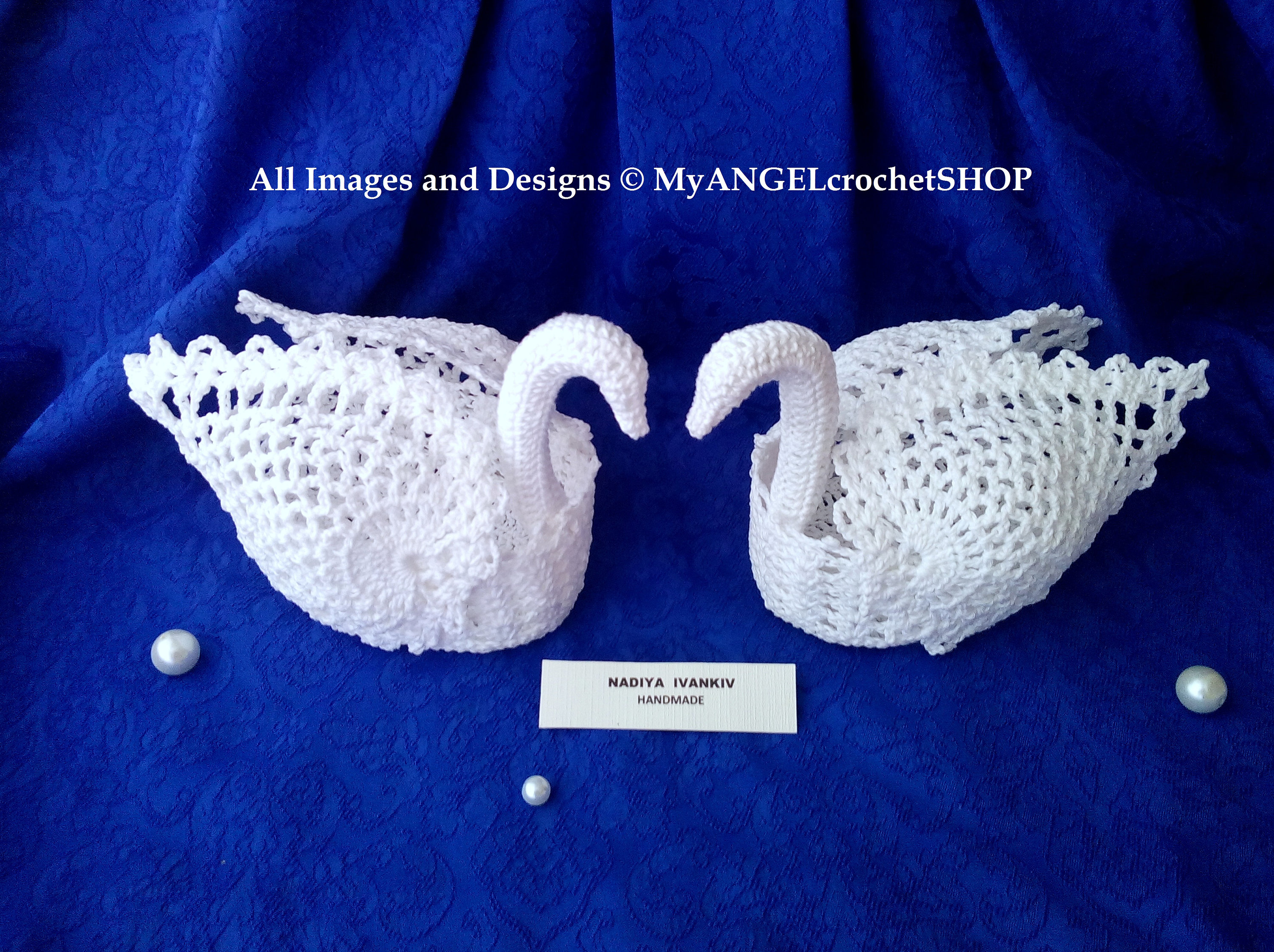 Crochet Swan Pattern Wedding Decor Basket Or Dish Table | Etsy