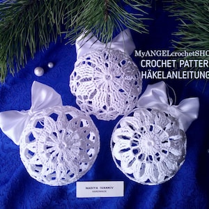 Christmas Snowballs Crochet Pattern 3in1, 3D Bubbles, Christmas Tree Decoration, Xmas Decor, winter decoration, PDF pattern, crochet baubles