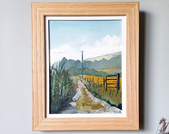 Original Oil Painting, Carnoustie, Scotland "Old Track Road"  Framed