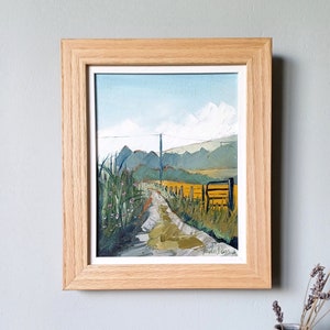 Original Oil Painting, Carnoustie, Scotland Old Track Road Framed image 1