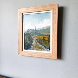 Original Oil Painting, Carnoustie, Scotland Old Track Road Framed image 6