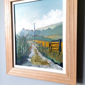 Original Oil Painting, Carnoustie, Scotland Old Track Road Framed image 5
