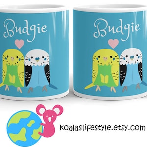 Cute Budgie Love parakeet mug, Wellensittich Tasse, Bird Lover Birthday Gift