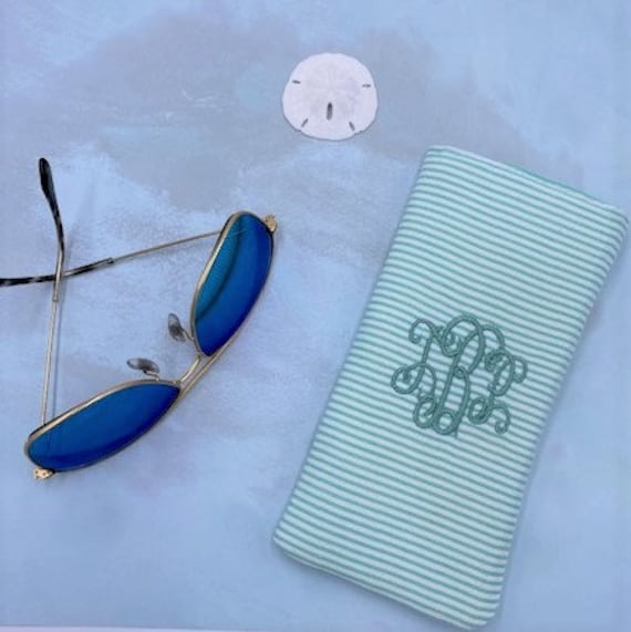 Monogram/personalized Seersucker Sunglass Case/eyeglass Case 