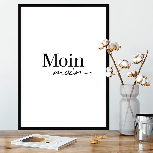 Poster Moin Moin - Hamburg - Typography Poster - Premium Poster on Semi-Matt Paper