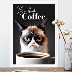 poster cat Coffee