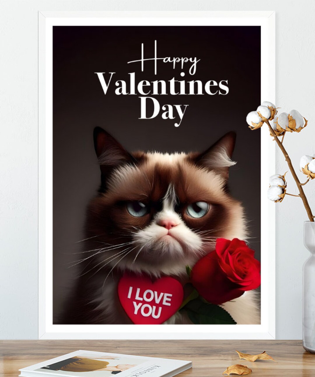 Poster Valentinstag Spruch "Happy Valentines Day" DIN A4 Bild I Love