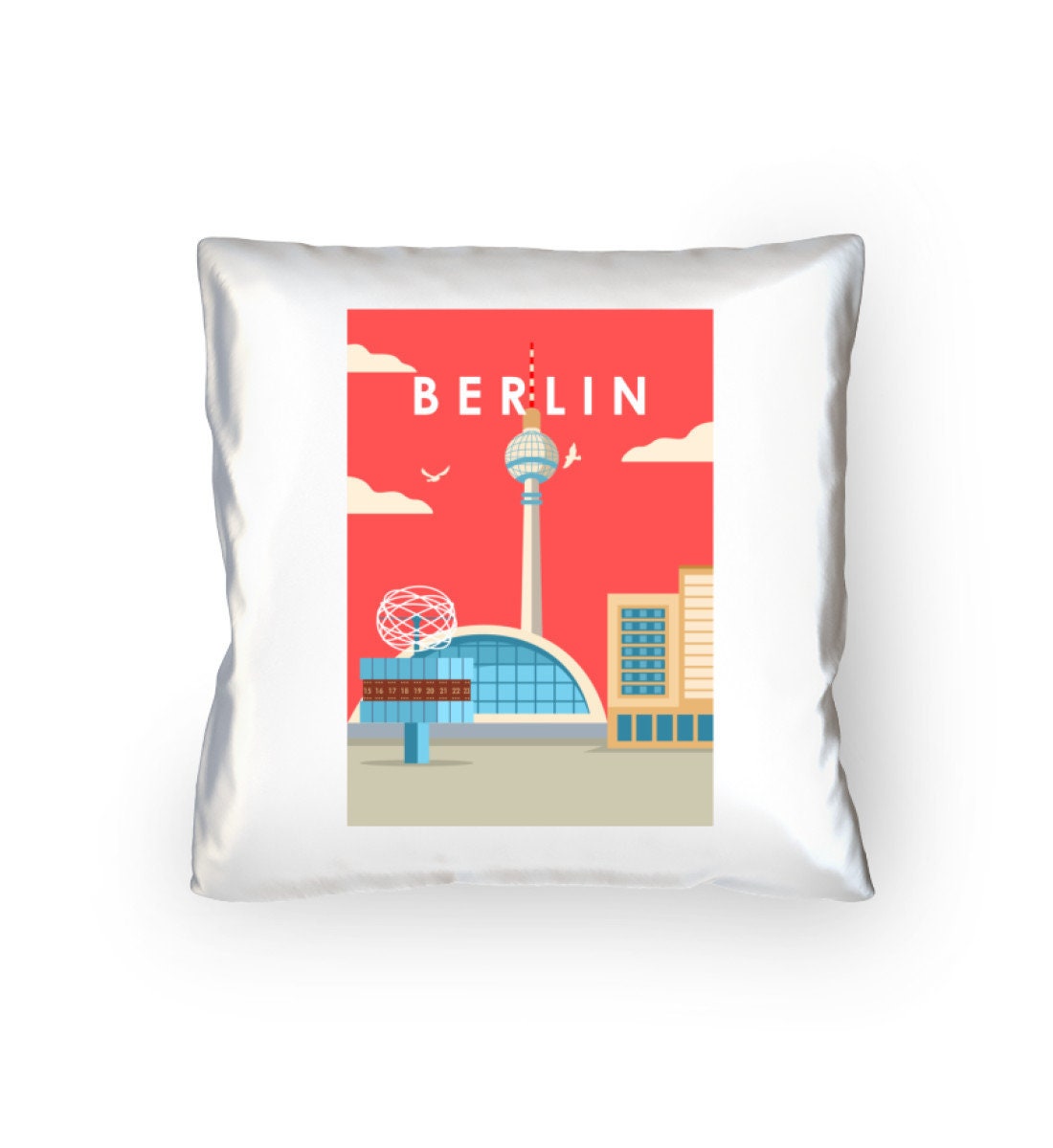 Berlin Motivkissen 40x40 Cm – Bedrucktes Sofakissen Aus Baumwolle, Waschbar, Mit/ohne Personalisierung