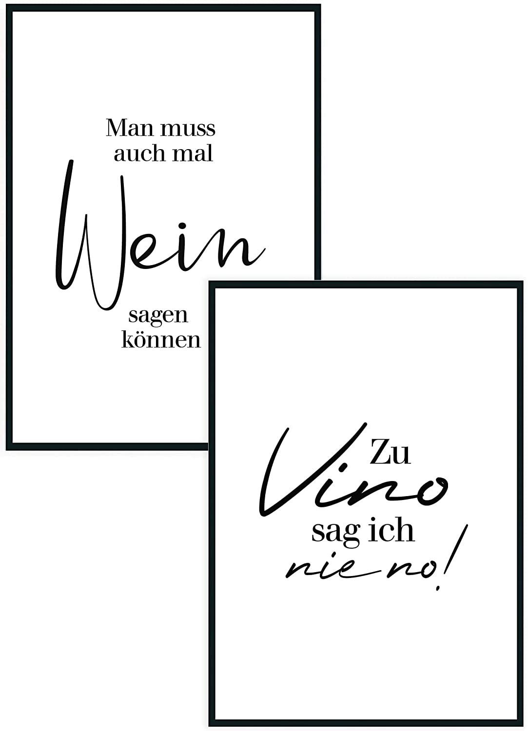 Poster Set Bild DIN A4 Poster Spruch Lustiges Wein Geschenk Etsy