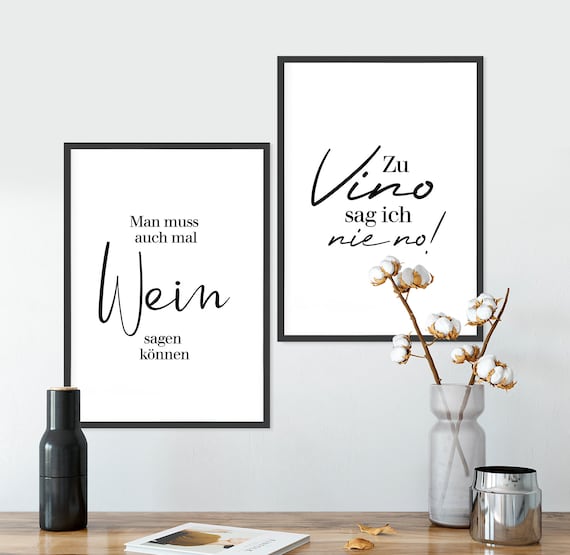 Poster Set Bild DIN A4 Plakat Spruch lustig Wein Geschenk Etsy.de