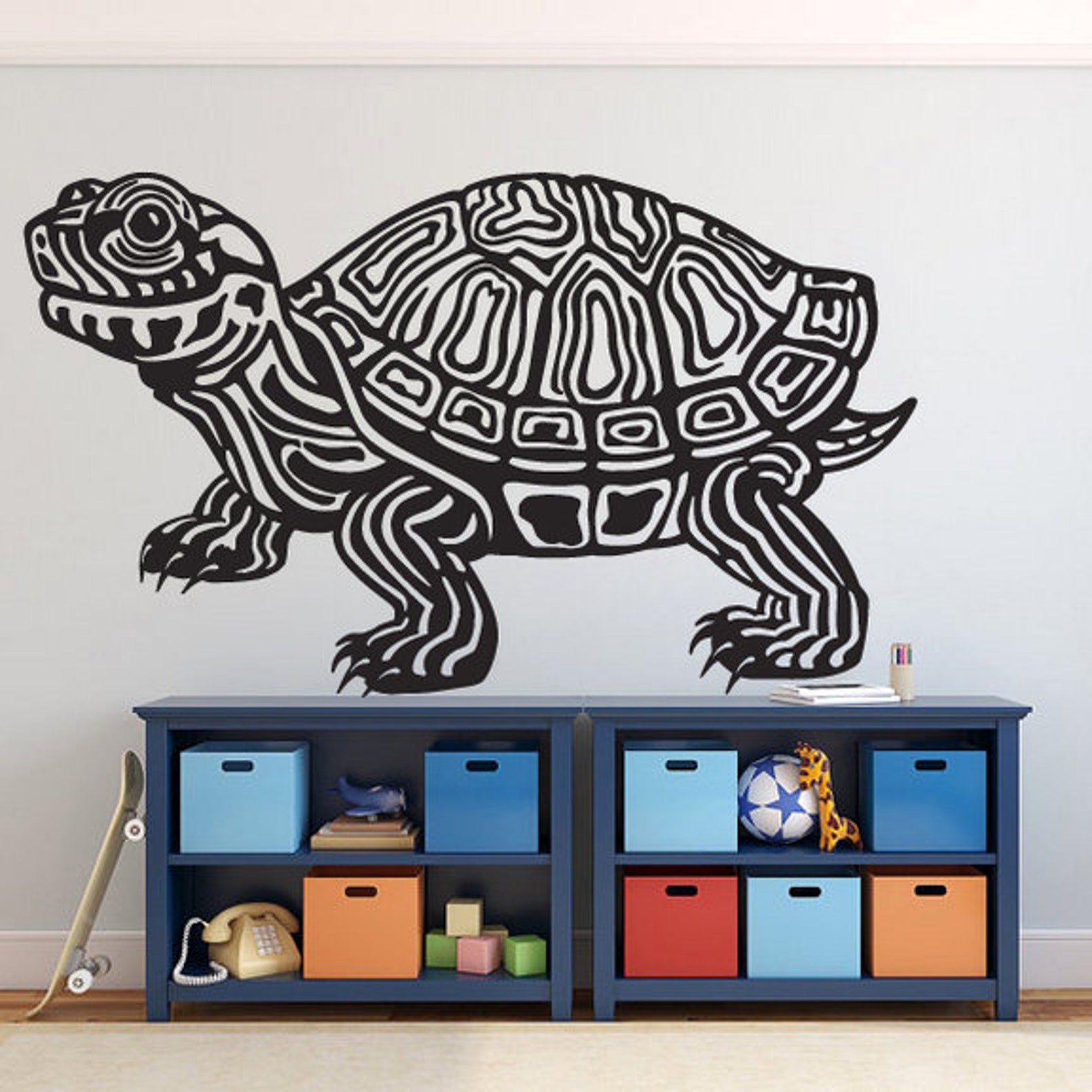 Turtle wall decal sea turtle wall sticker marine wall vinyl Etsy
