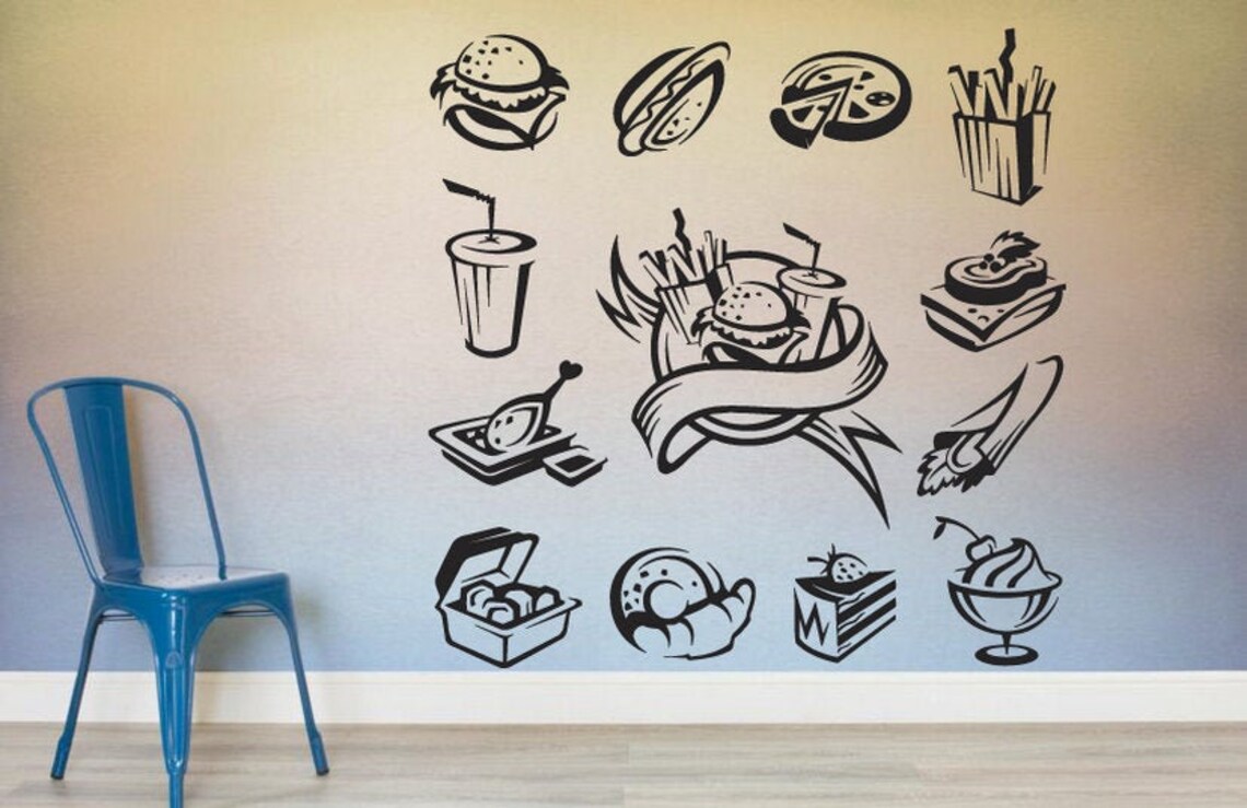 Fast food wall decal 00510 Etsy