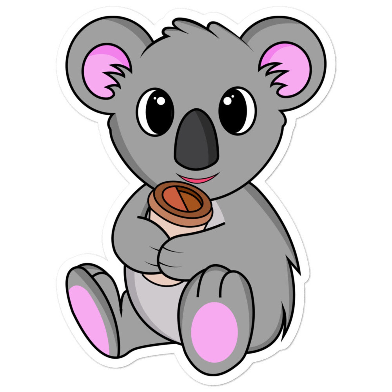 Coffee Koala Sticker Vinyl Decal Fun Stickers Laptop Etsy