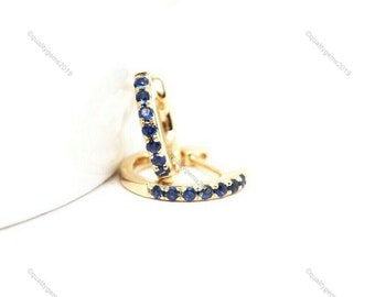 14k Yellow Gold Sapphire Drop Earrings: Elegant Dangle Gemstone Jewelry