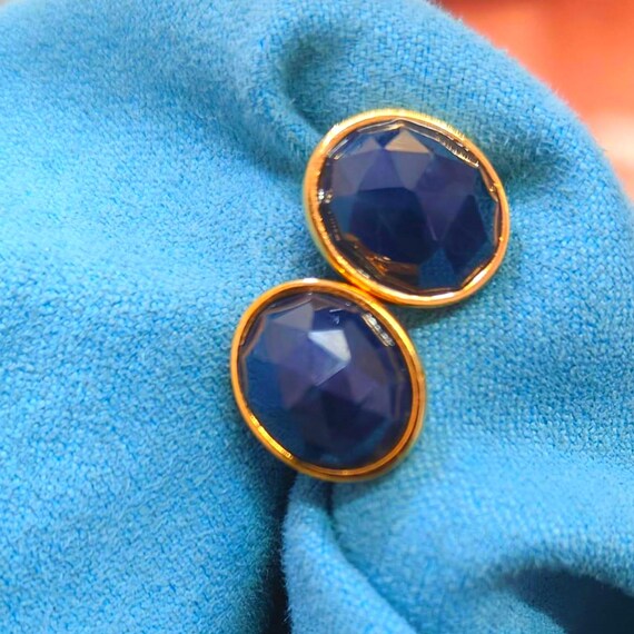 Natural Blue Sapphire Earring 10k Solid Gold Stud Earrings  display picture 1