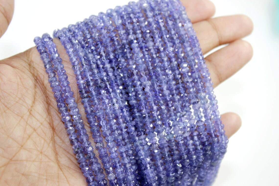 Natural Tanzanite Faceted Rondelle Beads MicroCut Faceted Etsy