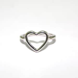 Open Heart Ring – 925 Sterling Silver Minimalist Love Ring | Dainty Promise Ring for Her | Handmade Jewelry Gift