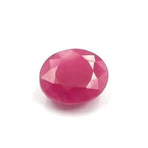 IGI Certified Natural Ruby Gemstone | 6.69 Carat Oval Mixed Cut Purplish Red Corundum
