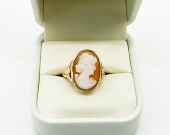 Cameo Ring 14k Yellow or Gold Filled Wire Wrapped Ring with Copper Tone Oval Metal Bead Size 4 5 6 7 8 9 10 11 12 13 14 Sterling Silver