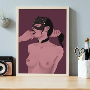 Choke me free baby - Kätzchen Kink Kunstdruck
