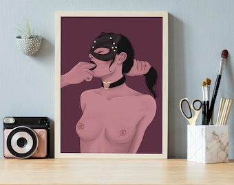 Choke me free baby - Kitten Kink Art Print