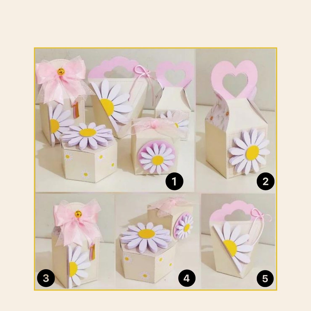 Daisy Favor Boxes Flower Power Birthday Baby Shower Party Etsy
