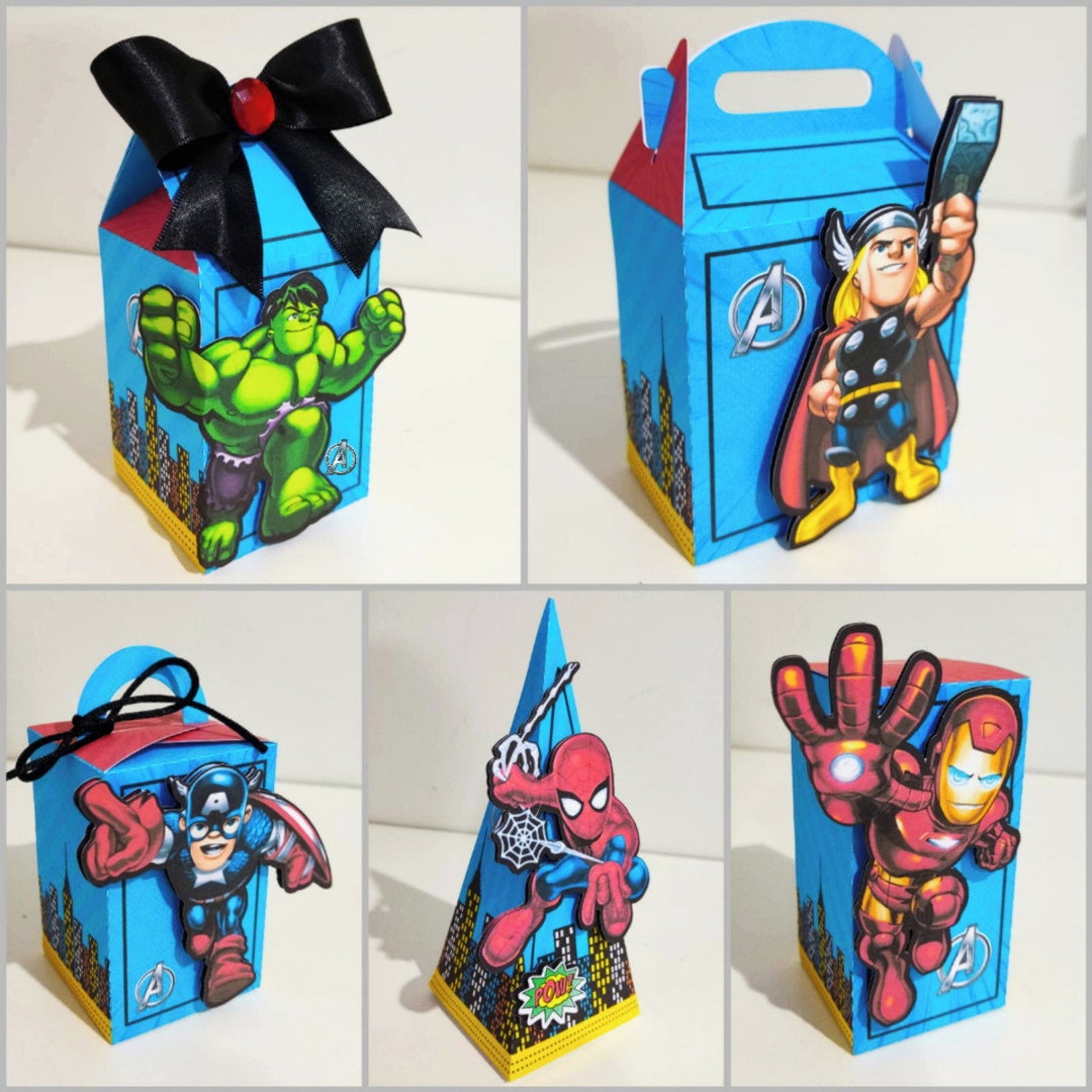 Cute Avengers Treat Box Avengers Favor Box Superhero Party Decorations