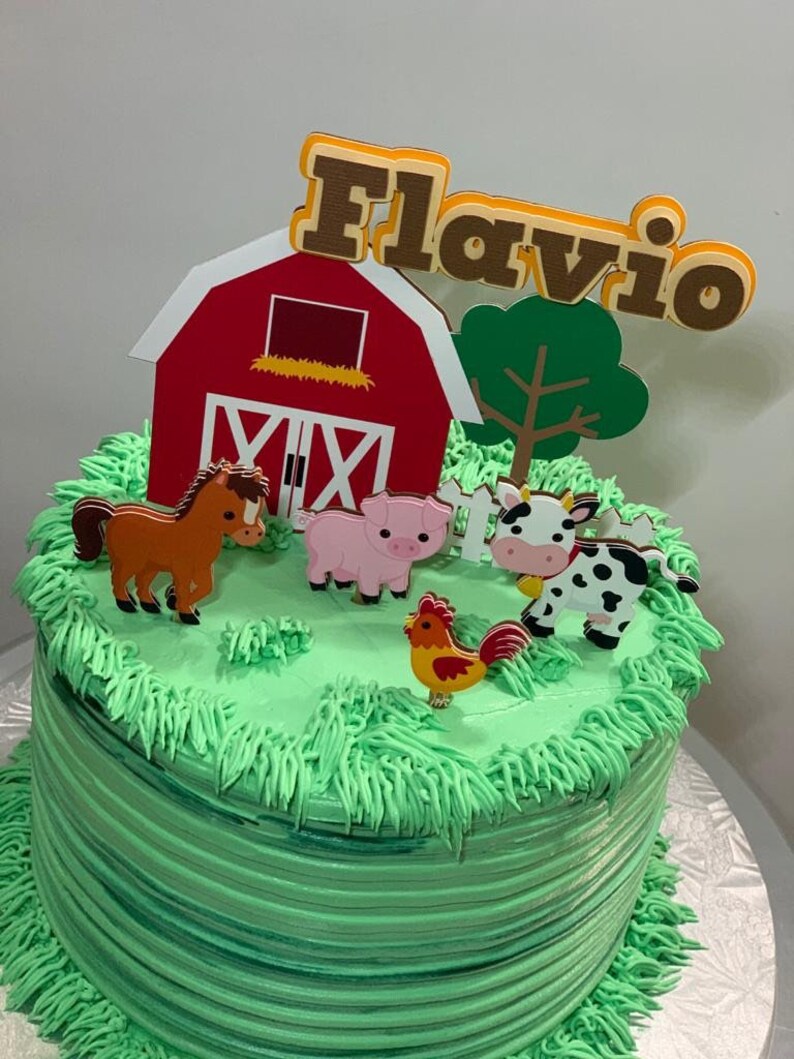 Farm party cake topper. Farm animals cake toppers. Farm party Etsy