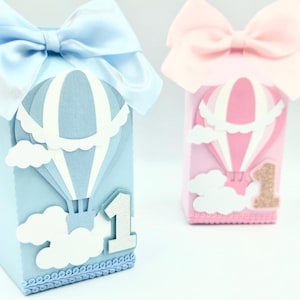 Gepersonaliseerde heteluchtballon bedankdoos, geschenkdozen babyshower, wolk luchtballon 1e verjaardag, doos bonbon, bedankdoos, doos met onthulling van het geslacht