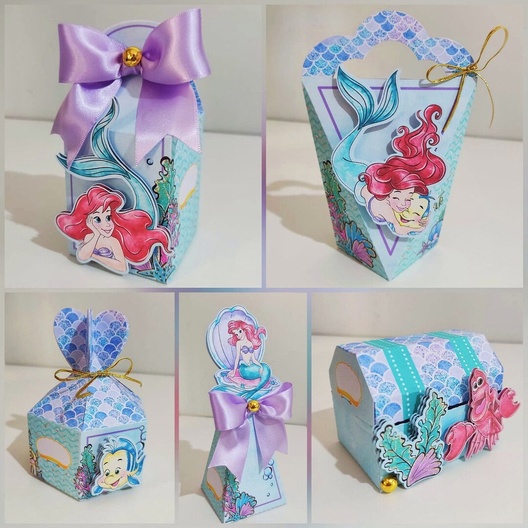 Mermaid Girl Favor Boxes Seaside Ocean Birthday Party - Etsy