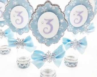 Mrożone cukierki w tubkach, upominki na przyjęcie urodzinowe w kształcie płatków śniegu (zestaw 5 sztuk)