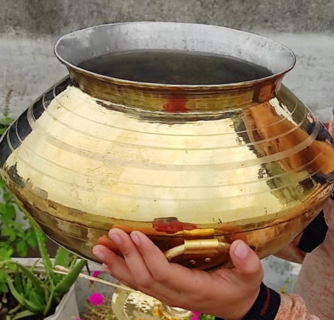 Traditional Punjabi Handmade Brass Biryani pot with Lid/kalai Etsy