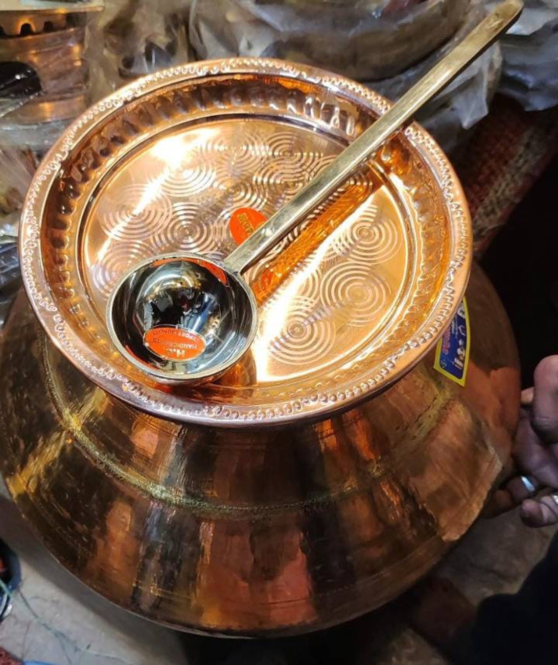 Traditional copper biryani Handi with lid and ladle/ capicity Etsy
