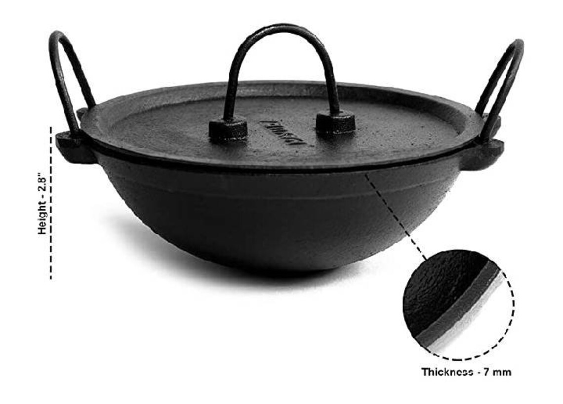 Cast Iron AppaChatti with Lid / Appam pan / Appam Patra / Etsy