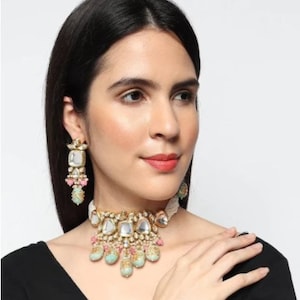 Indian Kundan Choker, Indian Jewelry, Bollywood Jewelry, Pakistani Jewelry, Indian Wedding Necklace, Bridal Choker, Kundan Necklace, Choker