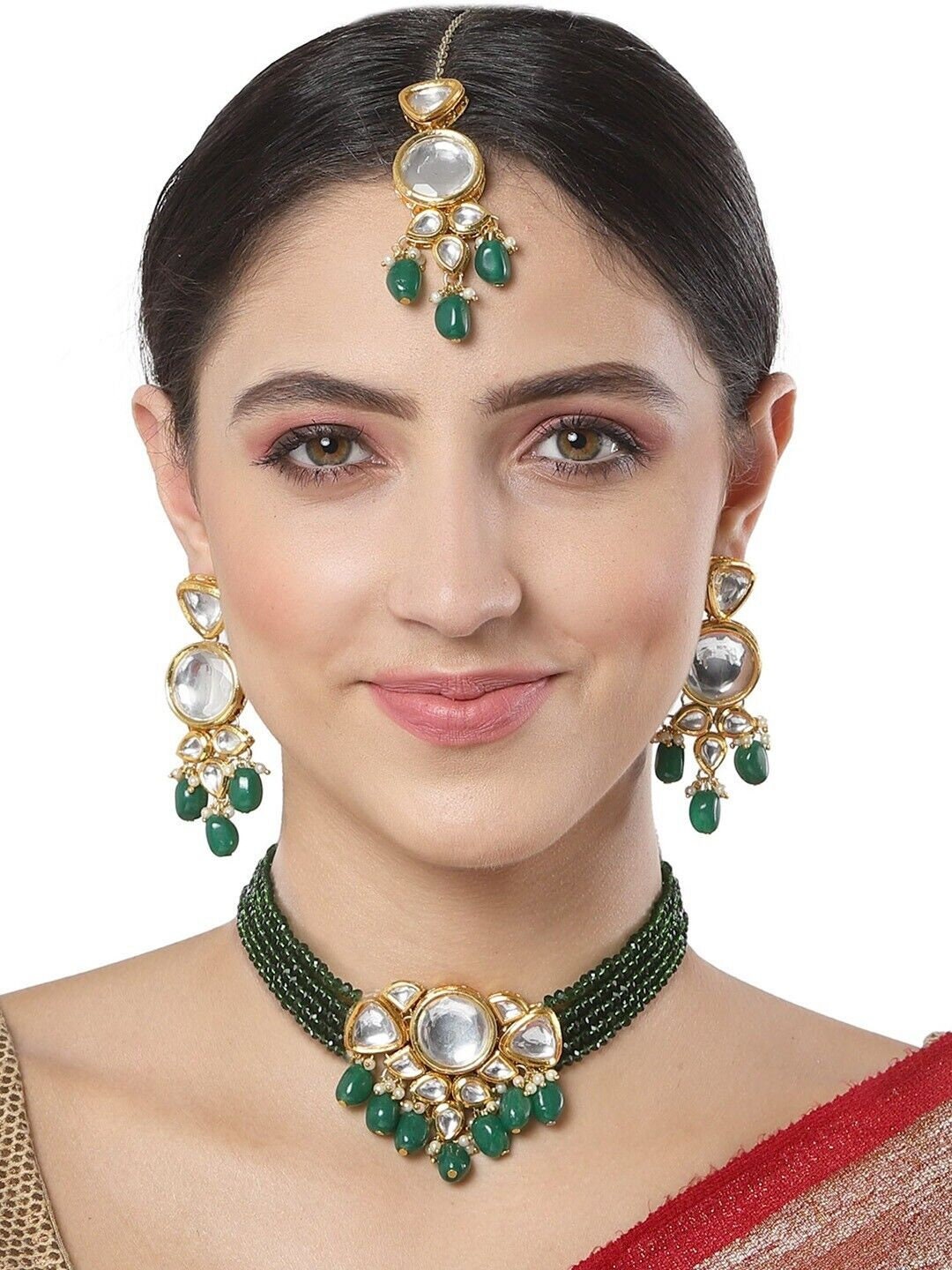 Green Kundan Choker Set/indian Kundan Set/indian Etsy