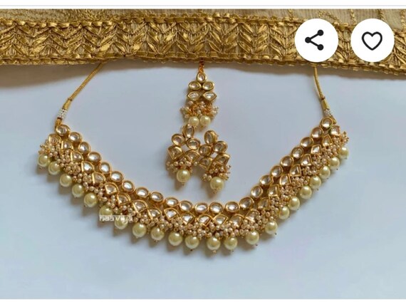 Indian antique Gold Jewellery Set Kundan Jewellery Set Gold