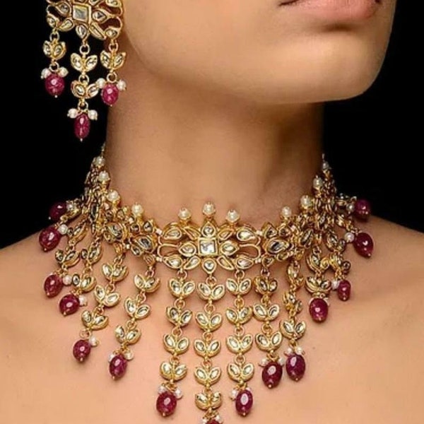 Indian Kundan Jewelry, Bollywood Jewelry, Butterfly Choker Set, Wedding Designer Bridal Jewelry, Pakistani Jewelry, Latest Necklace