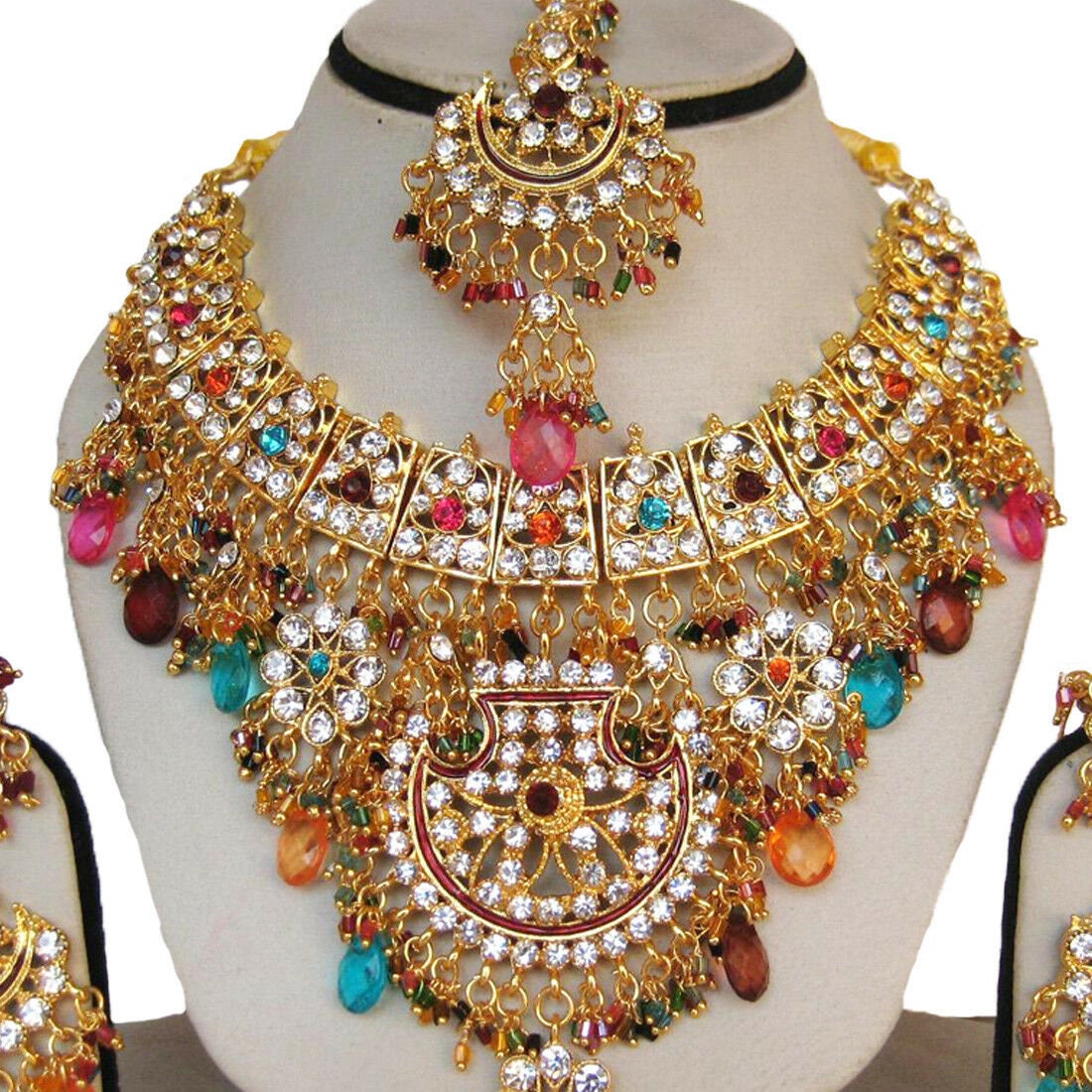 Gold Plated Handmade Kundan Jewelry Bollywood Necklace Etsy