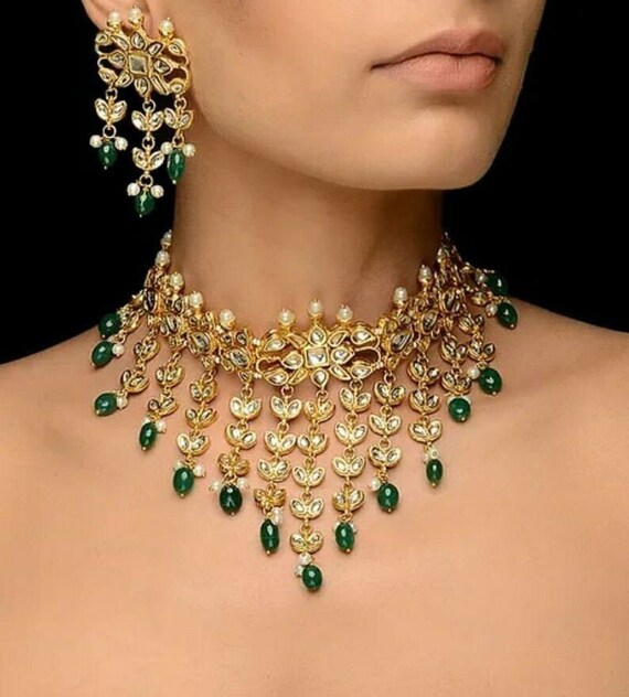 Indian Kundan Jewelry Bollywood Jewelry Butterfly Choker Set