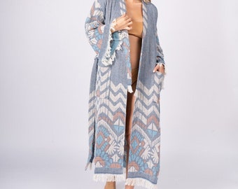 Katoenen badjas kimono loungewear Turkse badjas spa badjas zomer badjas bruidsmeisje badjas vakantie look cadeau voor haar