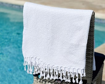 Turkish Towel Organic Cotton Waffle Towels White Towel Set Turkish Beach Towel Cotton Fouta Spa Towel Set Yoga Travel Gym Towel
