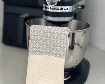 Turkse katoenen handdoekenset: grijze keukentheedoeken met franje