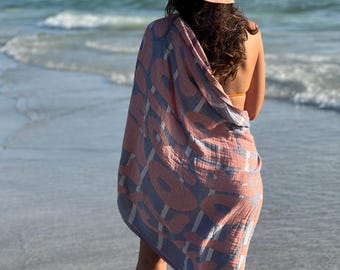 Florida Turks katoenen strandlaken: zandvrije reisdeken