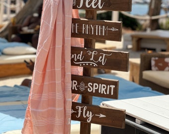 Handgeweven Turkse strandhanddoek: 100% katoen, zandvrij