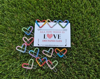 Crochet mini paper clips/Tiny size heart paper clips/Planner paper clip/Mini heart planner bookmark/Planner page marker/Planner clips