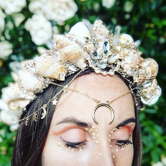 Mountain Stars: Handmade Mermaid Crown Made of Real Shells  display picture 2