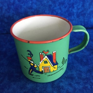 Vintage Granite Ware Cup from Czechoslovakia